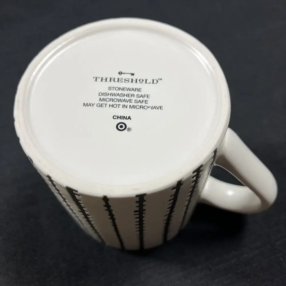 Boo Mug Cup Halloween Black Stitches Stripes Threshold Target 16oz Stoneware